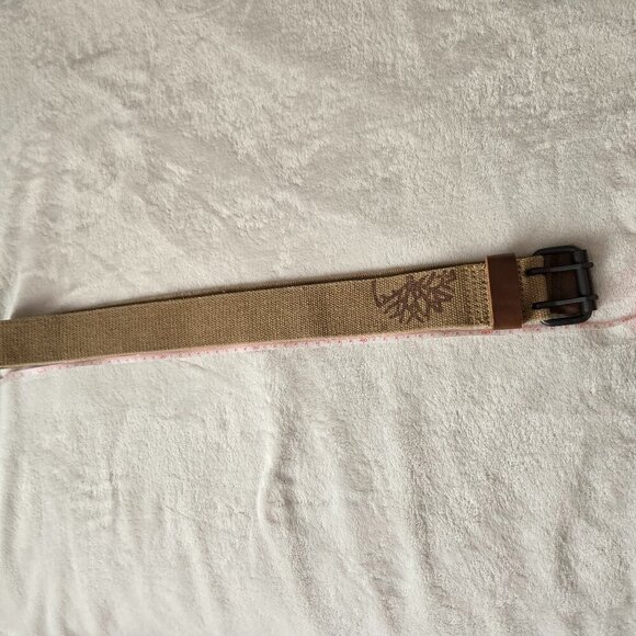 Timberland Men’s Canvas & leather Belt Adjustable Casual Outdoor Khaki Brown s36 - Picture 5 of 5